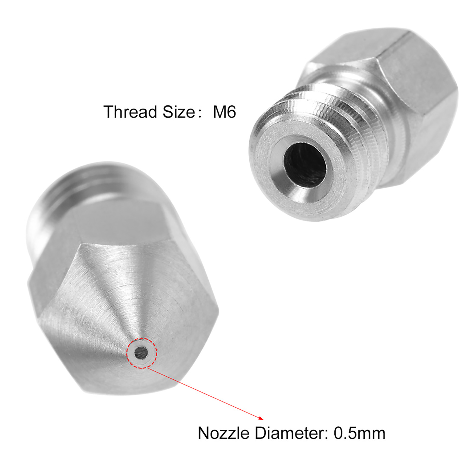 Stainless Steel 0.4mm Nozzle for MK8 Extruder