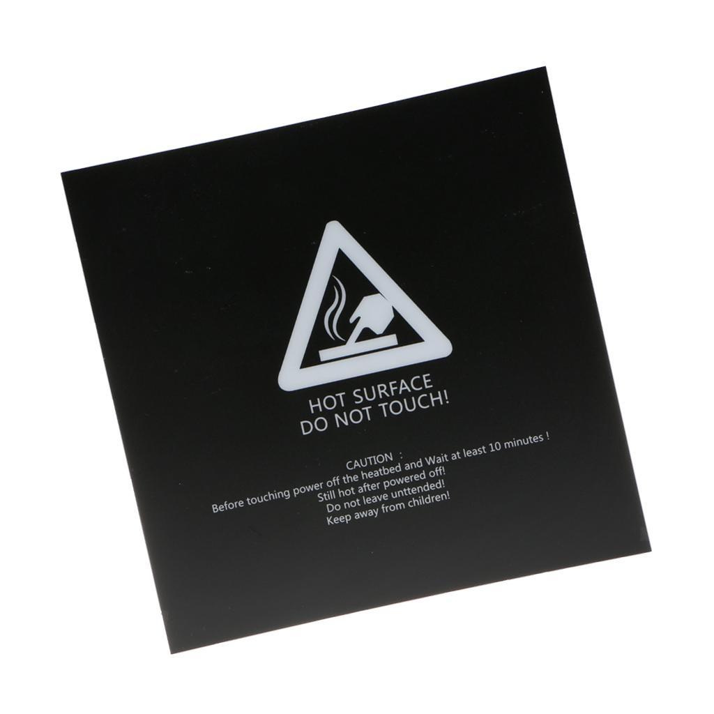 Black tempered build surface for 3D printer