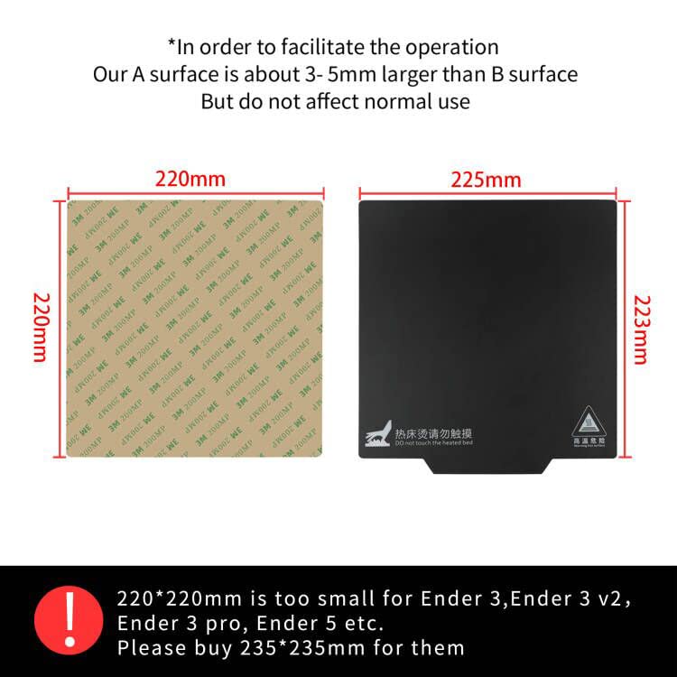 3pcs Magnetic Build Surface for 3D Printer