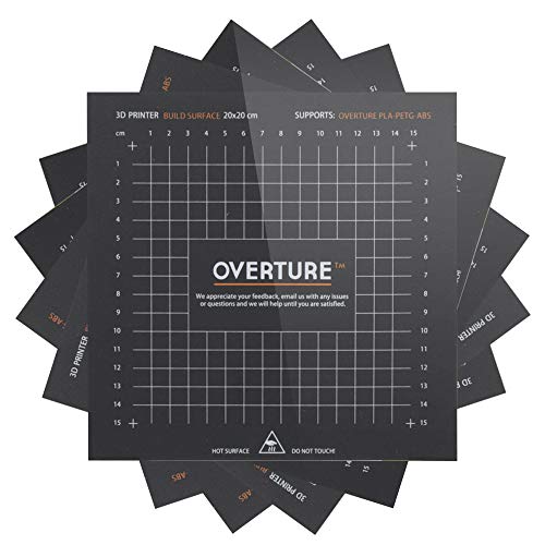 Upgraded Black 3D Printer Build Plate - 5 pack