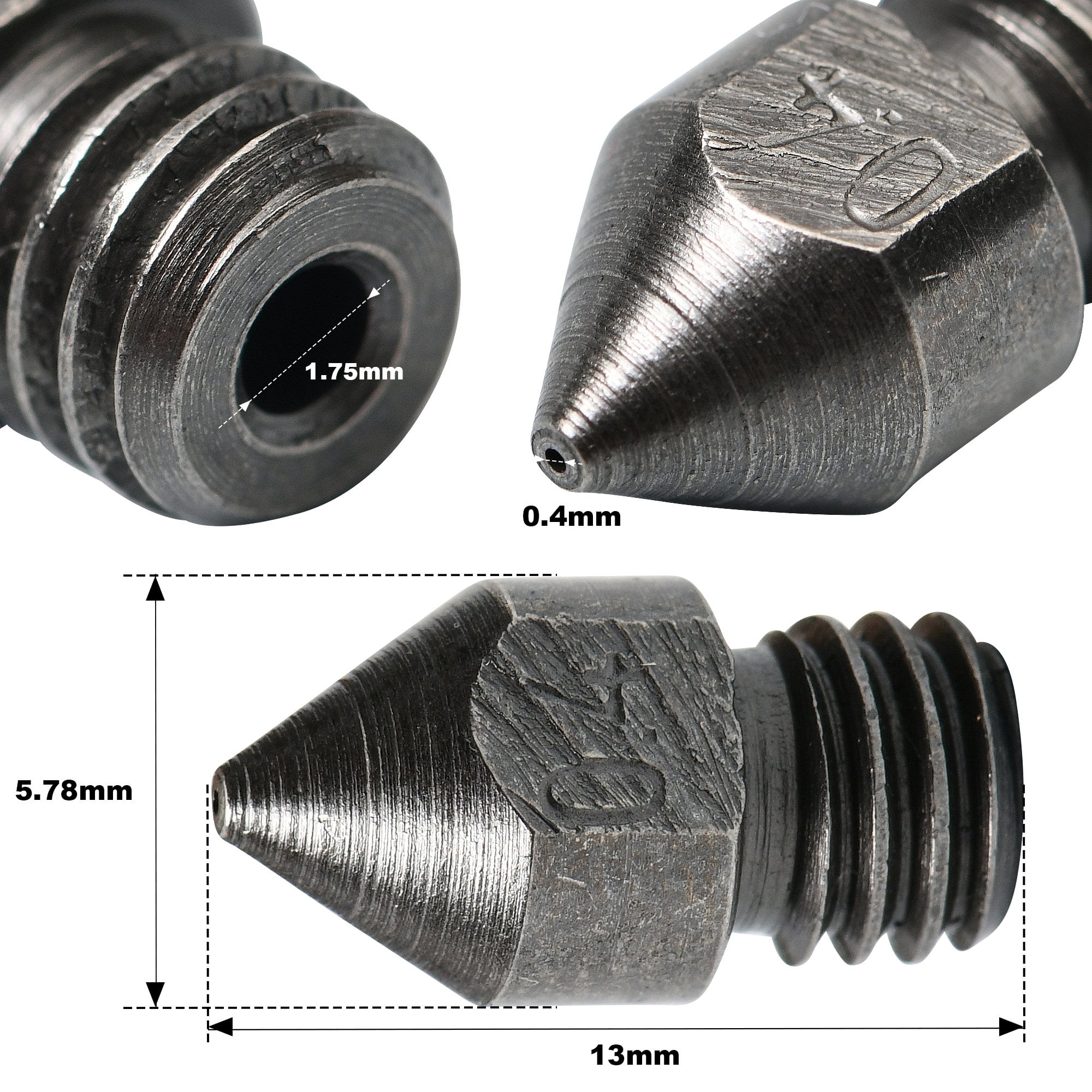 0.4mm Hardened Steel Printer Nozzles for Creality 3D
