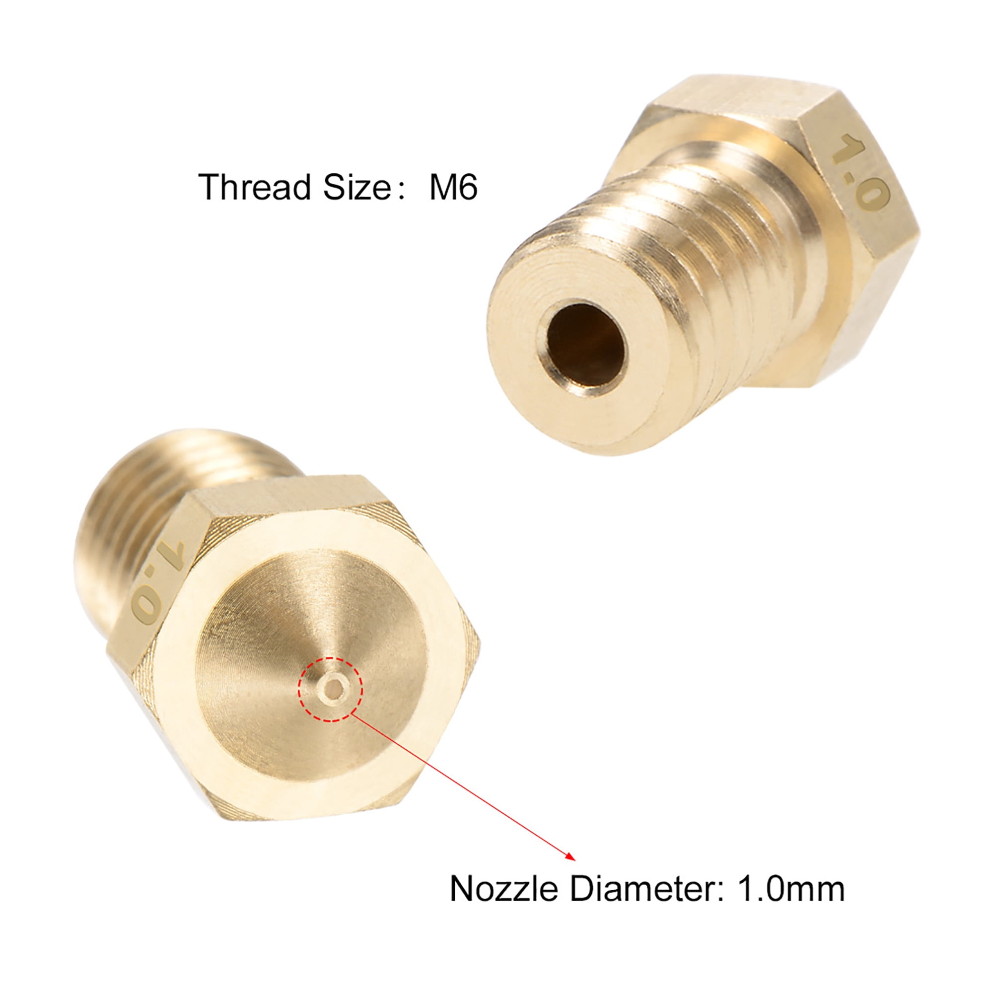 1mm Brass Nozzle Heads for V5 V6 Printers