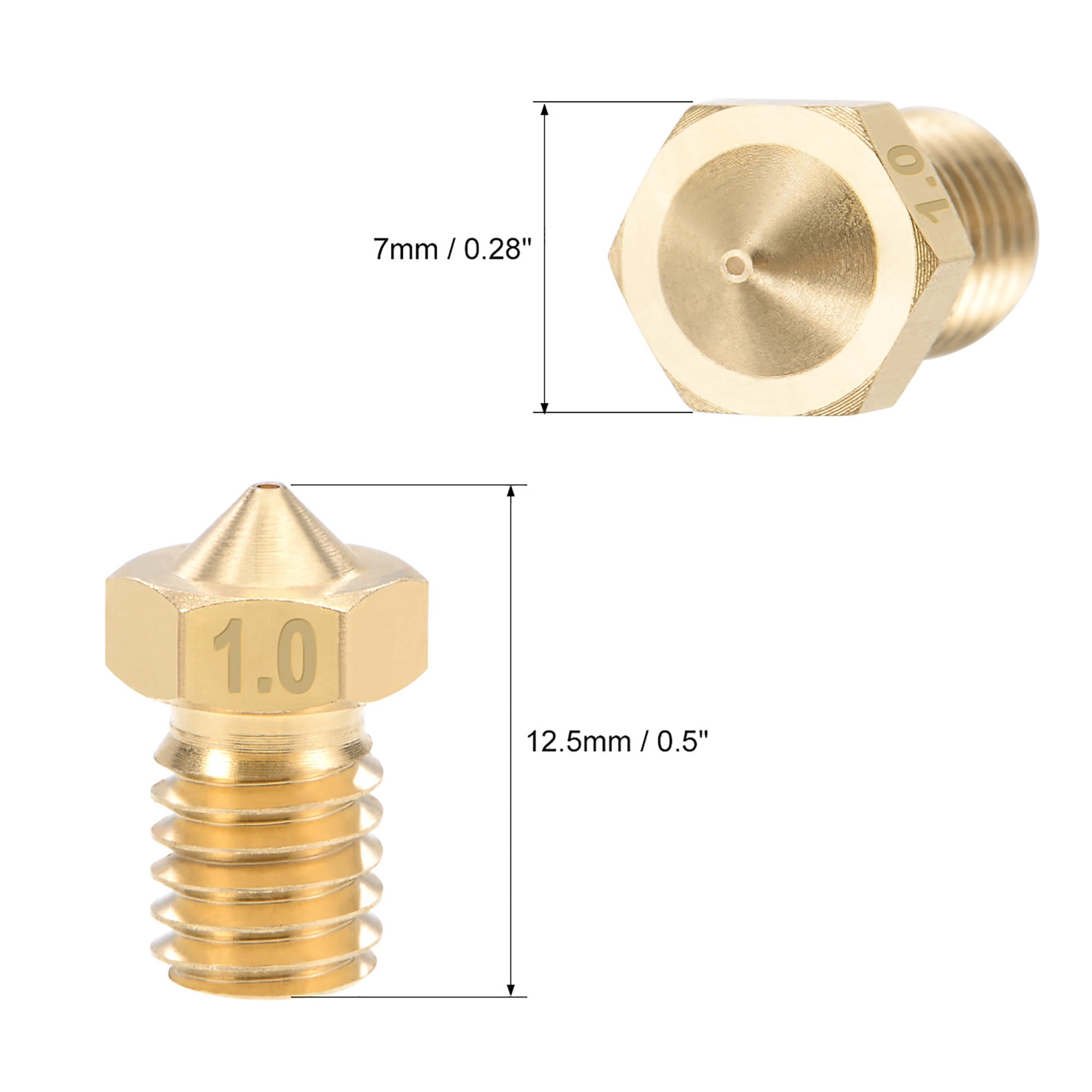 1mm Brass Nozzle Heads for V5 V6 Printers