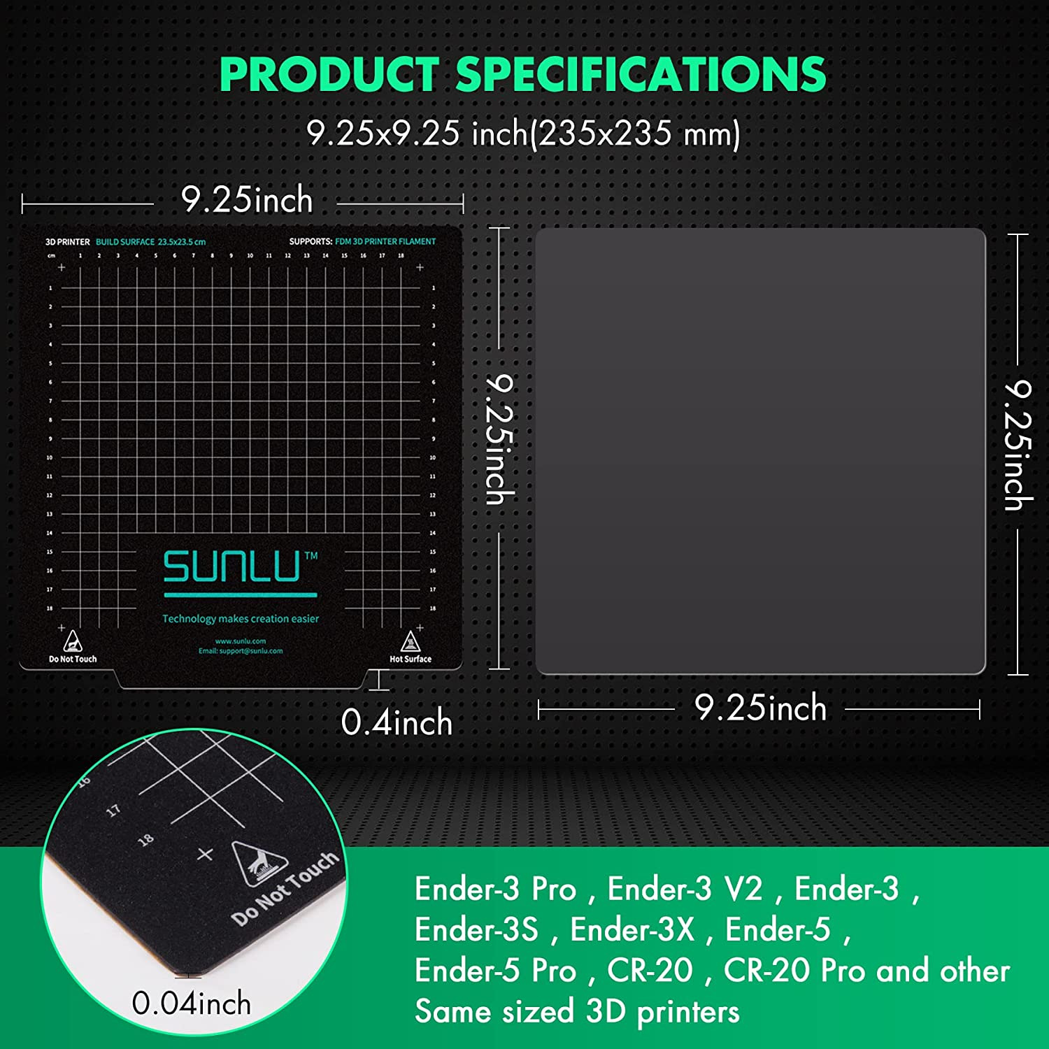 Sunlu Magnetic Build Surface for 3D Printer