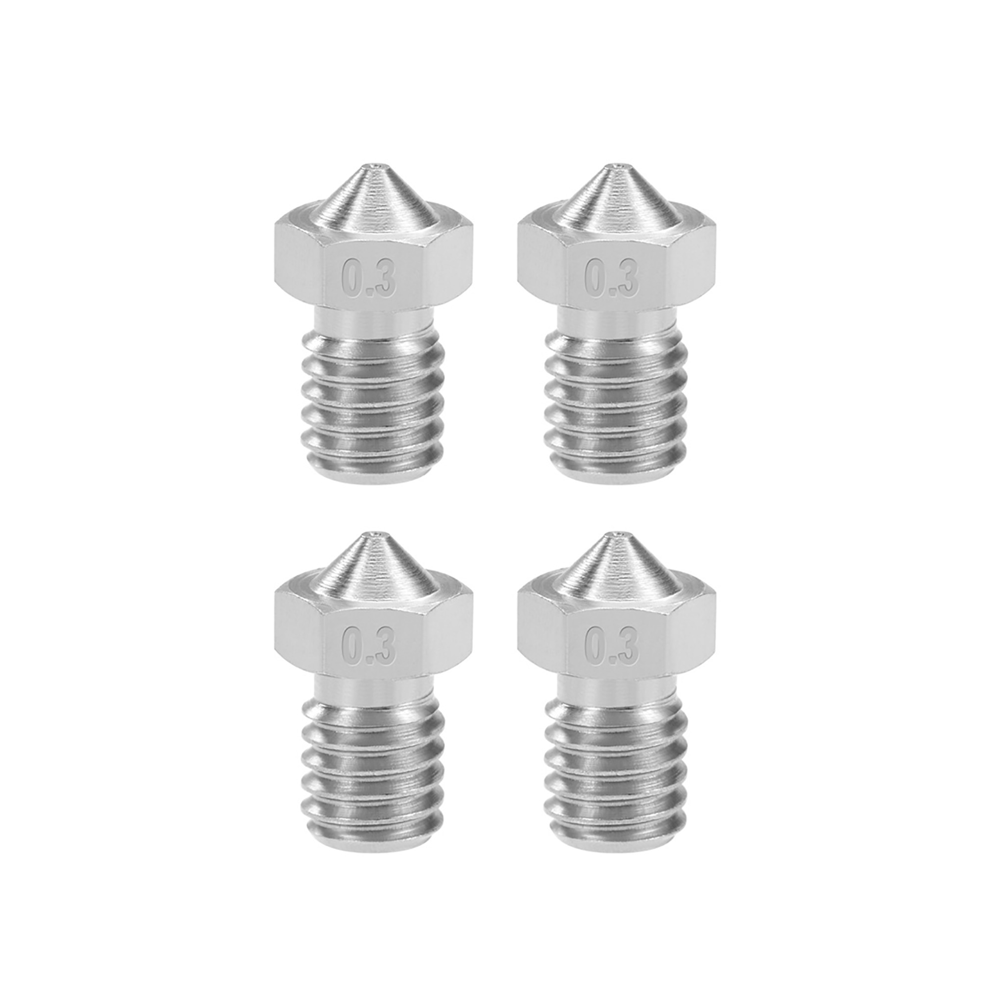 0.3mm Stainless Steel 3D Printer Nozzles - 4 Pack