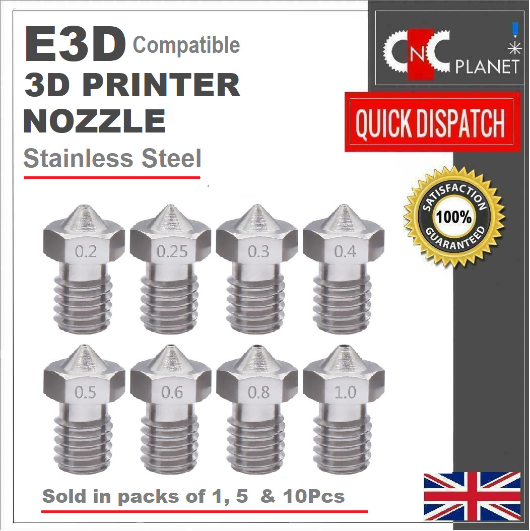 3D Printer Nozzle Stainless Steel E3D compatible V6  nozzle M6 1.75mm Filament