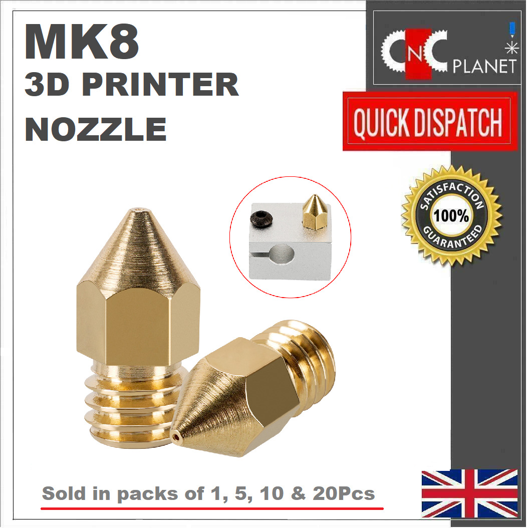 MK8 Brass Nozzle for 3D Printers