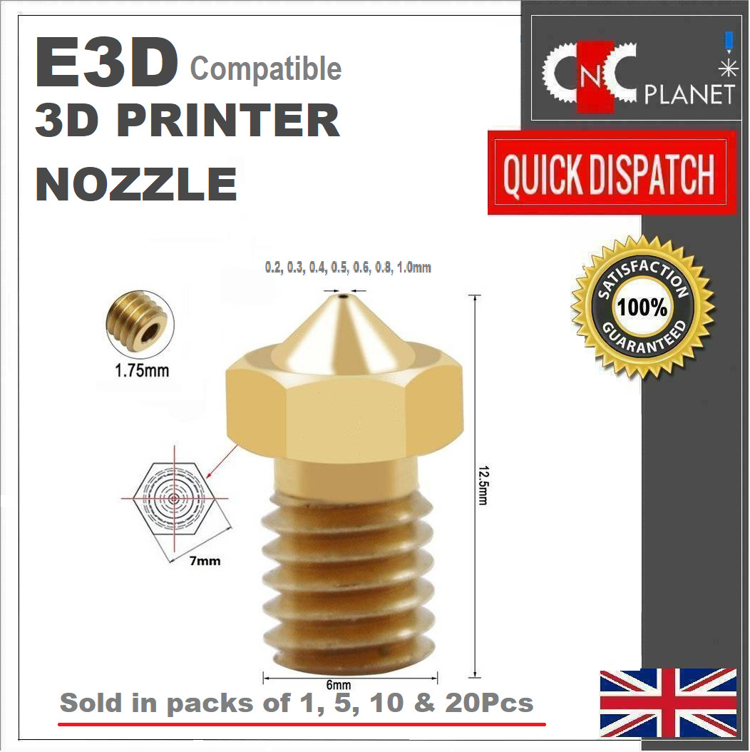 Brass V6 J-Head Nozzle for 3D Printer