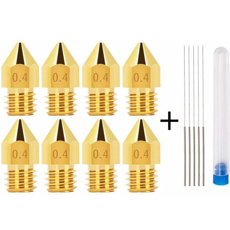 8pc 0.4mm Extruder Nozzle Creality Ender 3 Pro / V2 / CR10s / SE-6 3D Printer