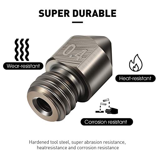 Wear-Resistant 3D Printer Nozzles - Pack of 5