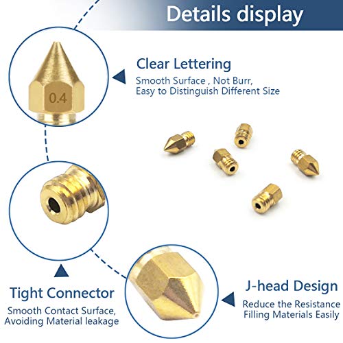 20-Piece MK8 Nozzle Kit for 3D Printers