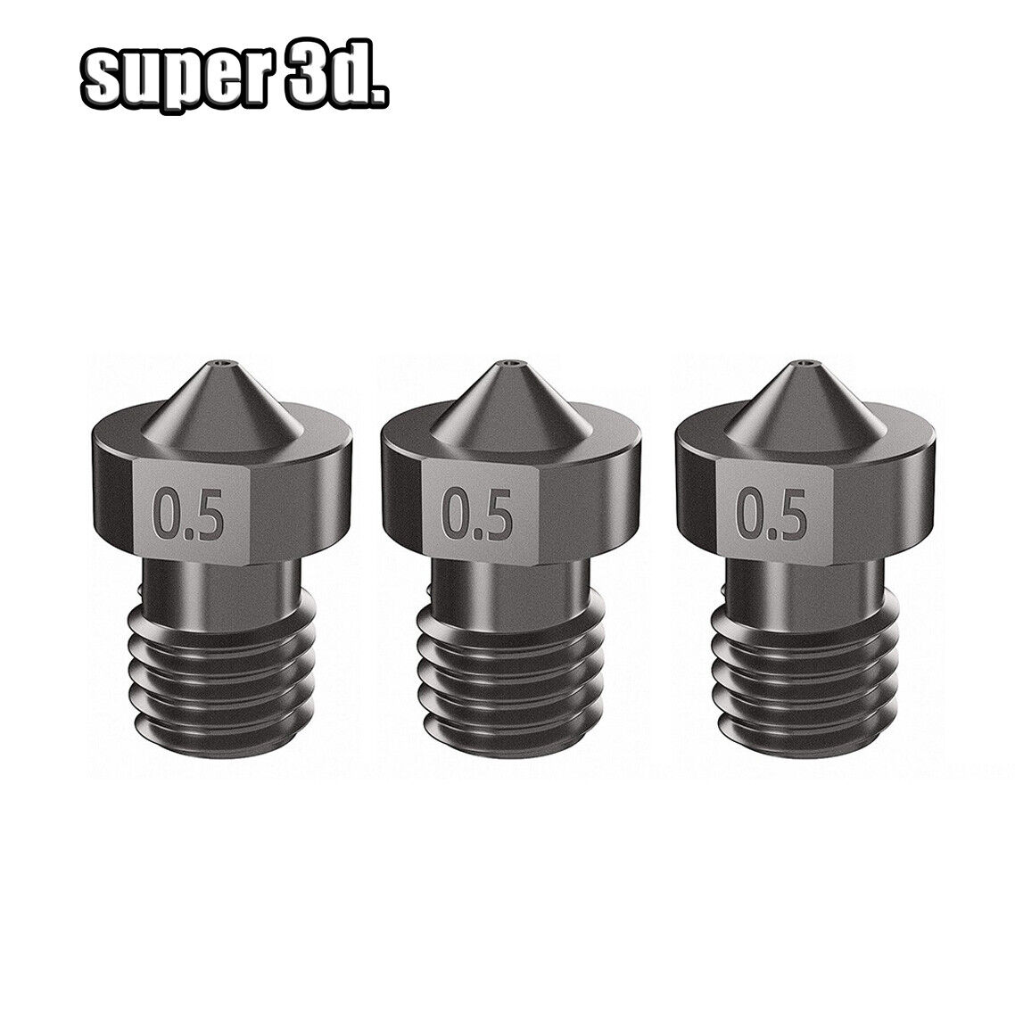 3 Pcs Hardened Steel Nozzles for 3D Printers