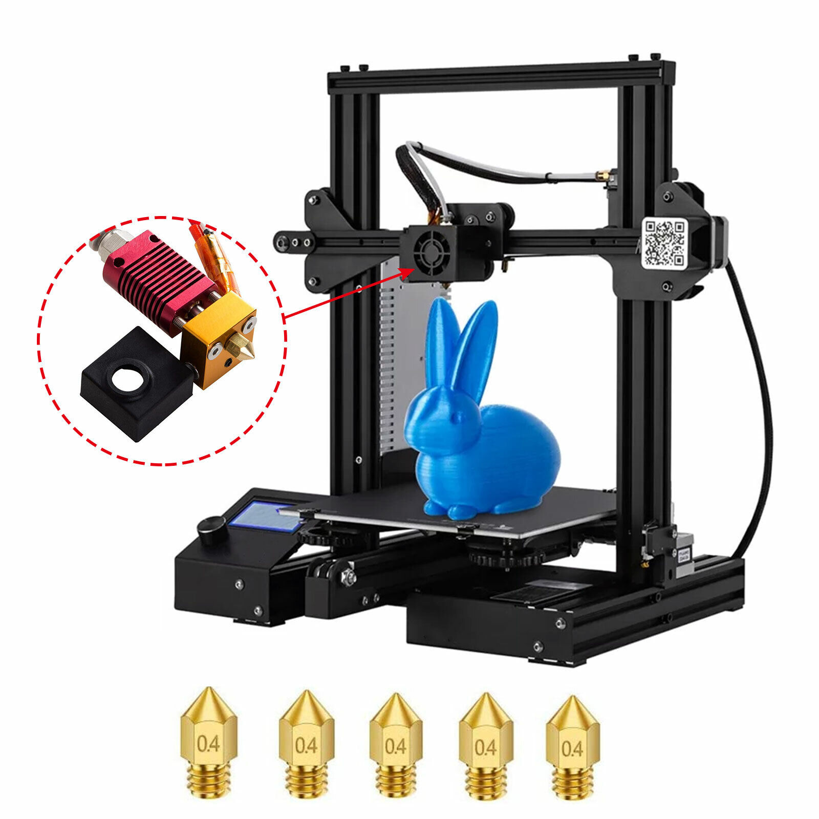 3D Printer Parts Extruder Heater Hot End Nozzle Kit for Creality Ender-3/3PRO/5