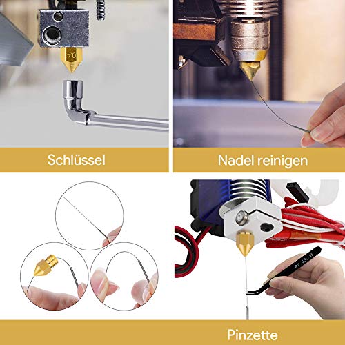 20pcs 3D Printer Nozzle Kit with Cleaner Tool