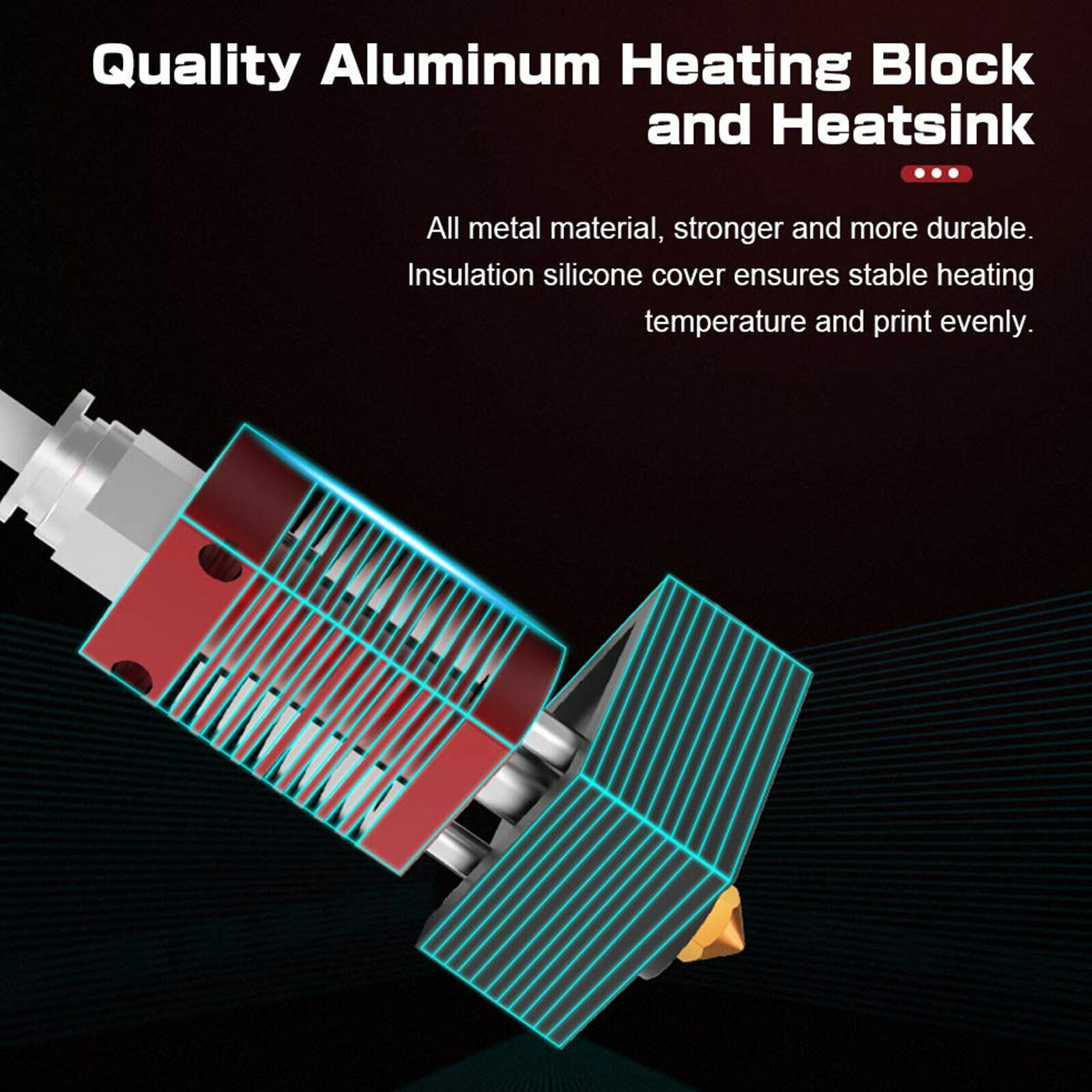3D Printer Parts Extruder Heater Hot End Nozzle Kit for Creality Ender-3/3PRO/5
