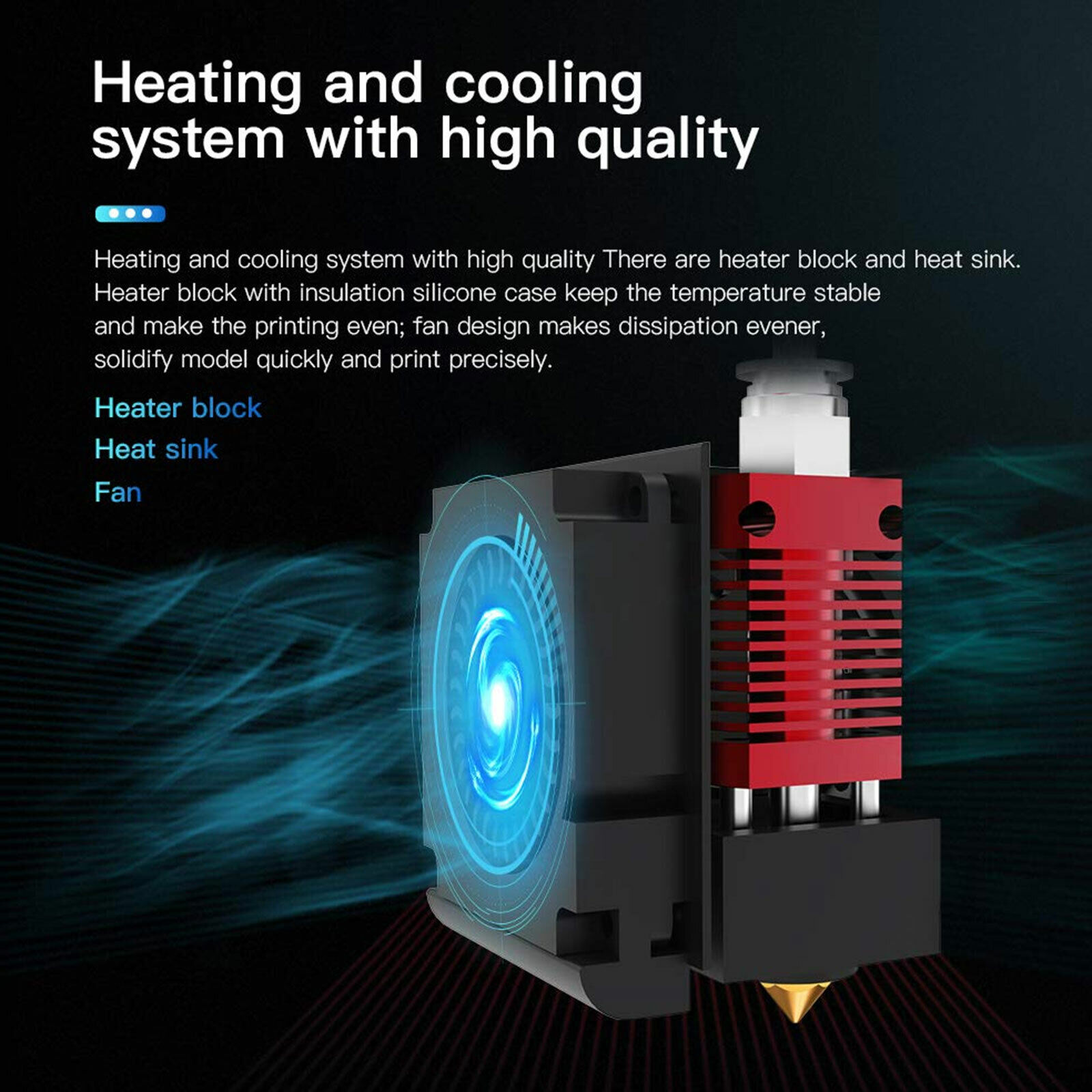 3D Printer Parts Extruder Heater Hot End Nozzle Kit for Creality Ender-3/3PRO/5