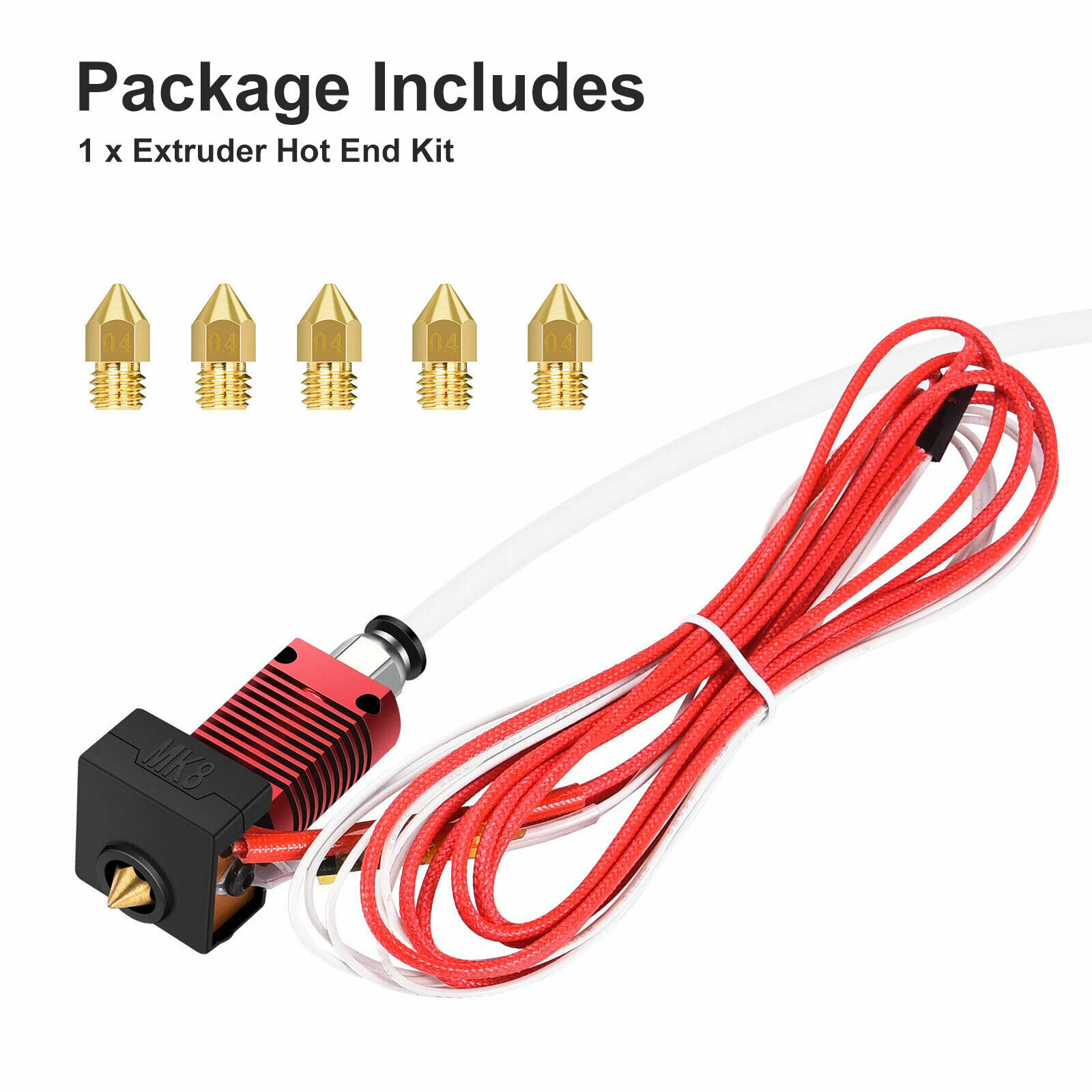 3D Printer Parts Extruder Heater Hot End Nozzle Kit for Creality Ender-3/3PRO/5