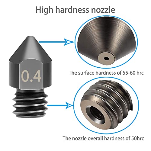 Hardened Steel 3D Printer Nozzles with Cleaning Kit