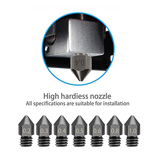 Hardened Steel 3D Printer Nozzles with Cleaning Kit
