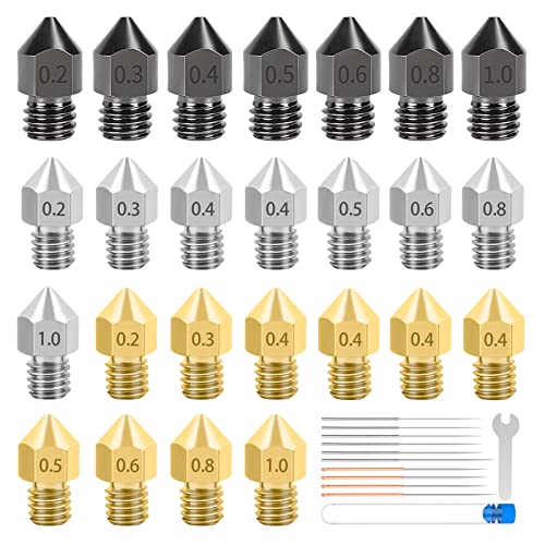 Wear Resistant 3D Printer Nozzles - 25pcs