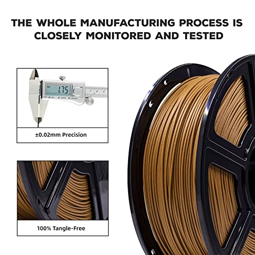 Dark Wood PLA Filament for 3D Printers