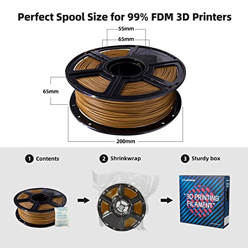 Dark Wood PLA Filament for 3D Printers