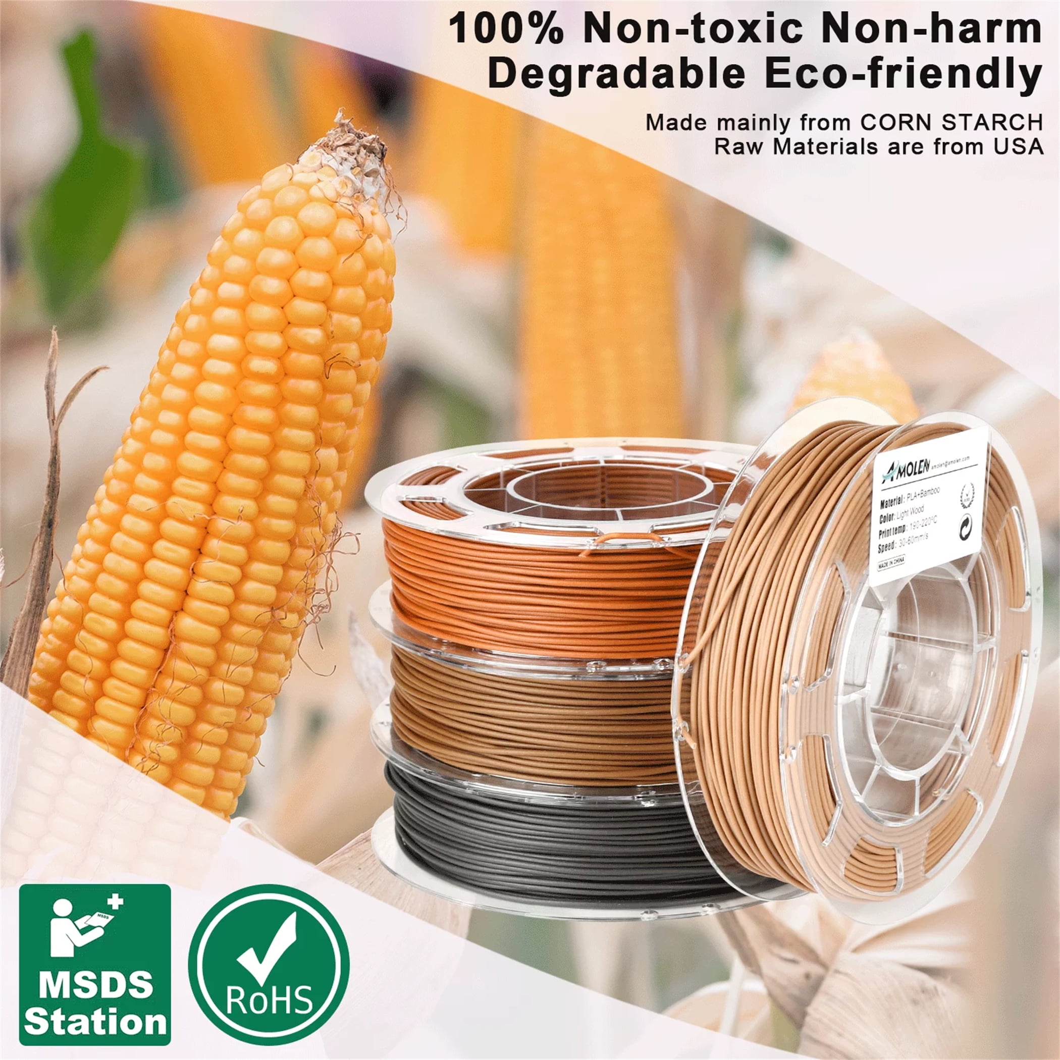 Wood Filament Bundle for 3D Printing