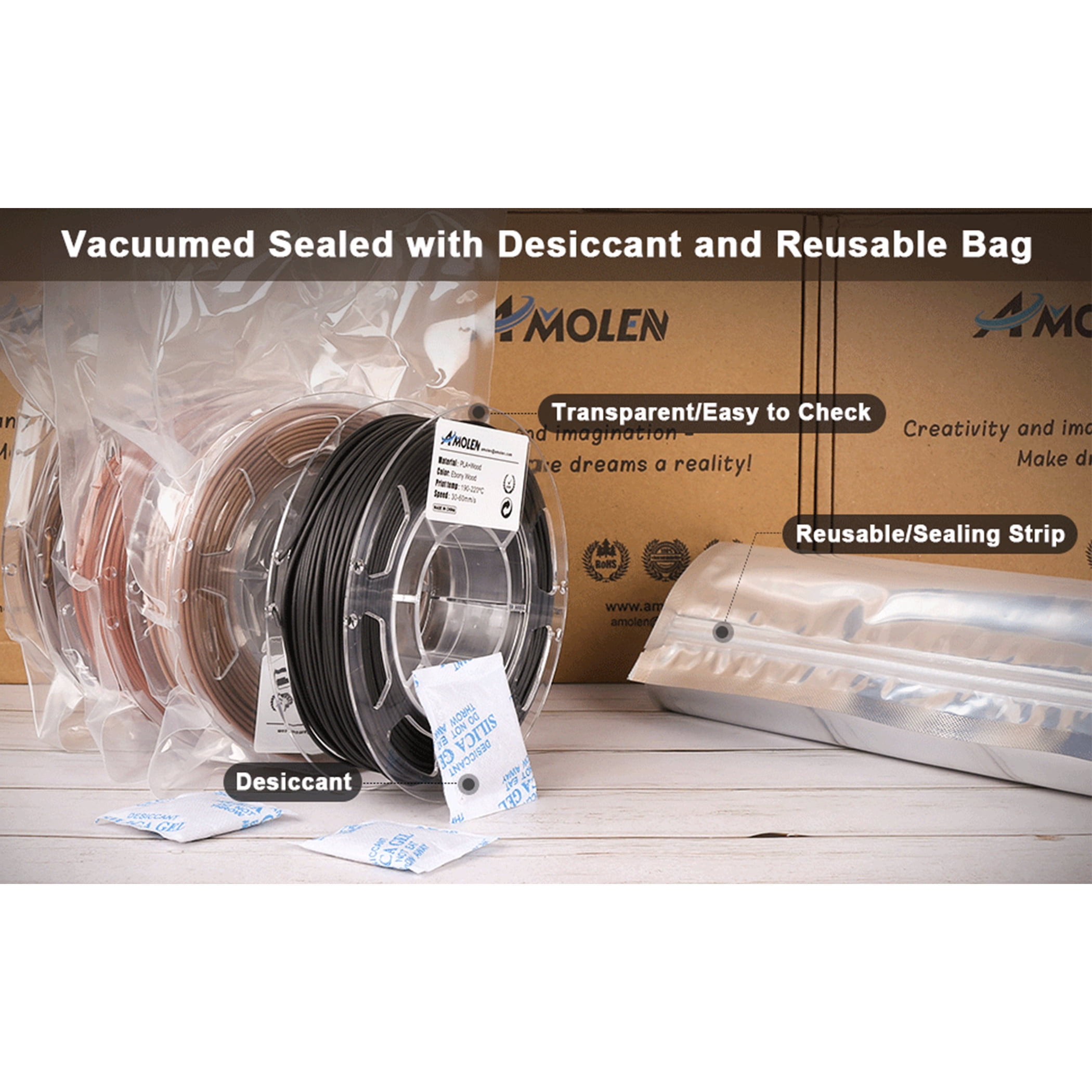 Wood Filament Bundle for 3D Printing