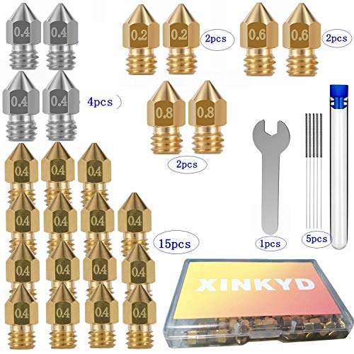 25 Brass+Stainless Steel Nozzles for 3D Printers