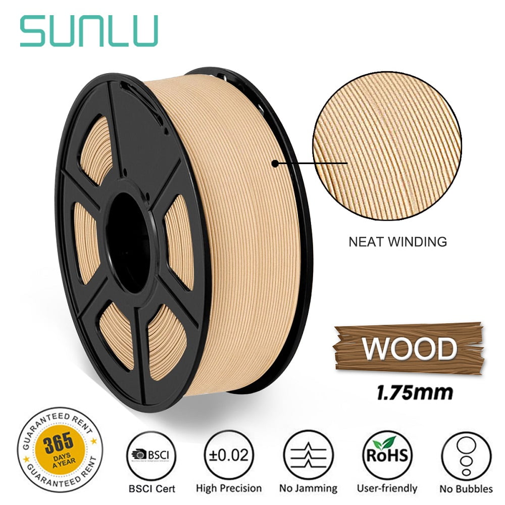SUNLU Wood Color PLA Filament, 1.75mm, 1 kg