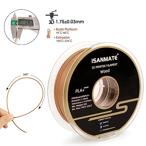 Wooden Yellow 3D Printer Filament - 1kg Spool