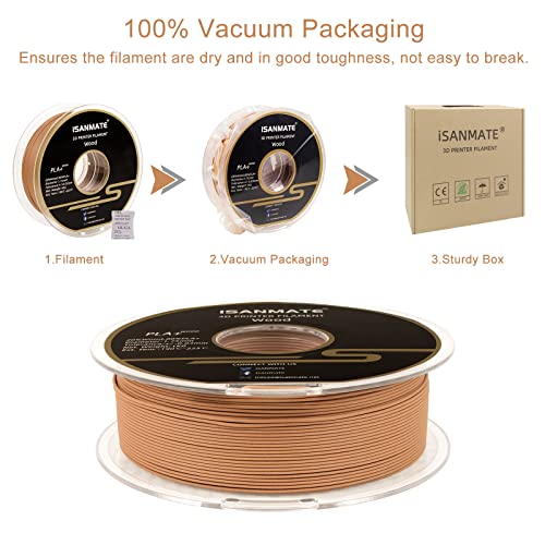 Wooden Yellow 3D Printer Filament - 1kg Spool