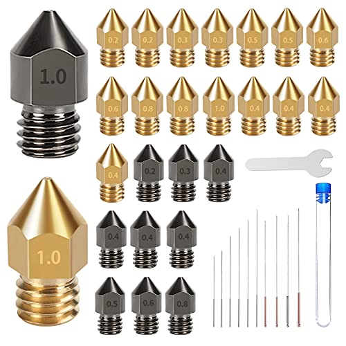 30 Piece 3D Printer Nozzle Set with Cleaning Kit