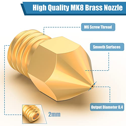 Premium 25-piece MK8 3D Printer Nozzle Set
