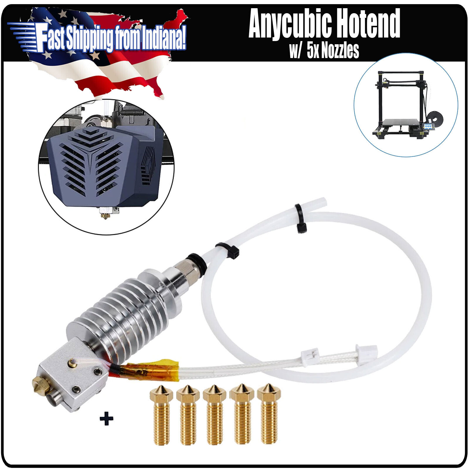 Anycubic Hotend, Vyper Hotend, 3x Nozzle, Silicone Sock, Vyper 3D Printer Hotend