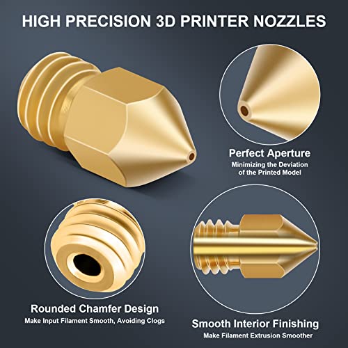 30 Brass 3D Printer Nozzles for MK8 & Ender 3