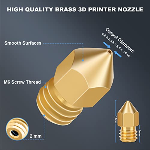 30 Brass 3D Printer Nozzles for MK8 & Ender 3