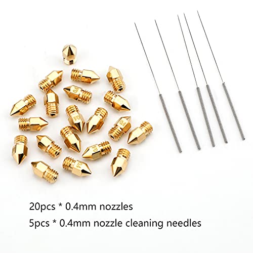 20-pc MK8 0.4mm Nozzle Set + Cleaning Needles