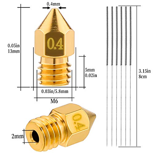 LUTER 3D Printer Nozzle Cleaning Kit: 10PCS MK8