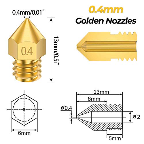 Hakkin 20PCS MK8 3D Printer Nozzle Set