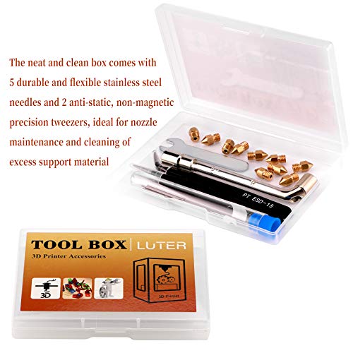 LUTER 3D Printer Nozzle Cleaning Kit: 10PCS MK8
