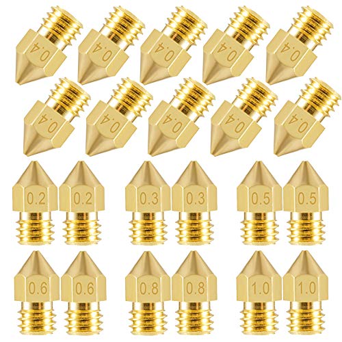 22-Piece MK8 Nozzle Set for 3D Printers