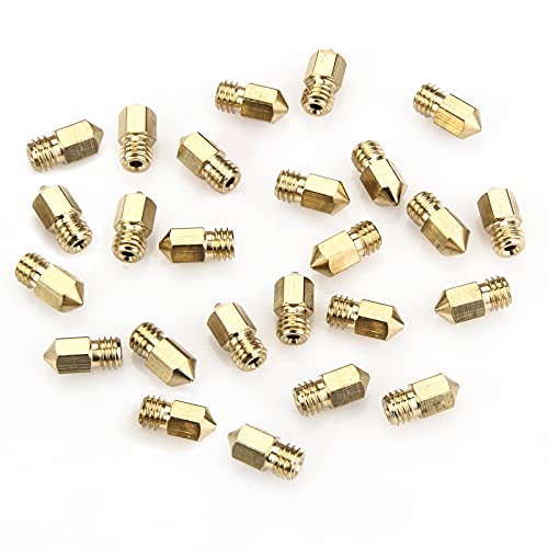 25pcs 0.4mm Brass Nozzles for 3D Printers