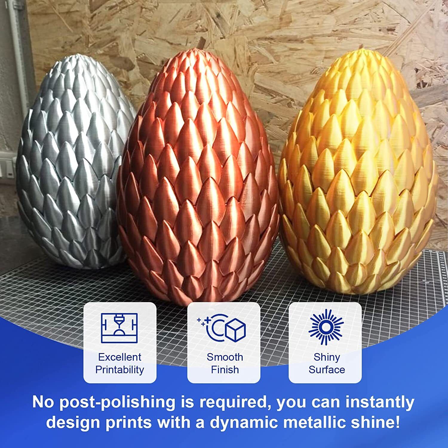 Gold Silk PLA 3D Printer Filament 1KG