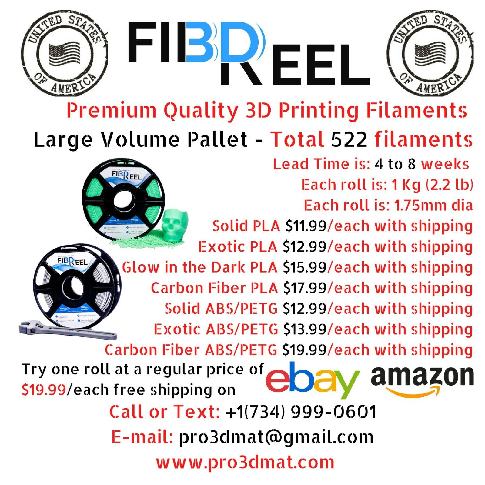 Metallic Multicolor PLA 3D Printing Filament Pack