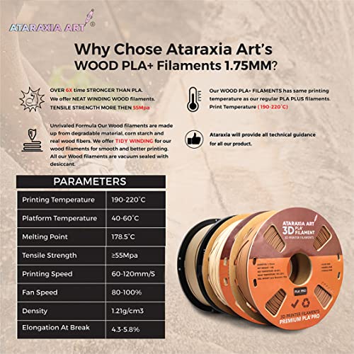 Wood PLA 3D Printer Filament with Bag