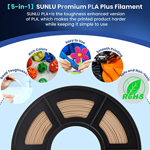 SUNLU PLA+ 3D Printer Filament - Wood Finish