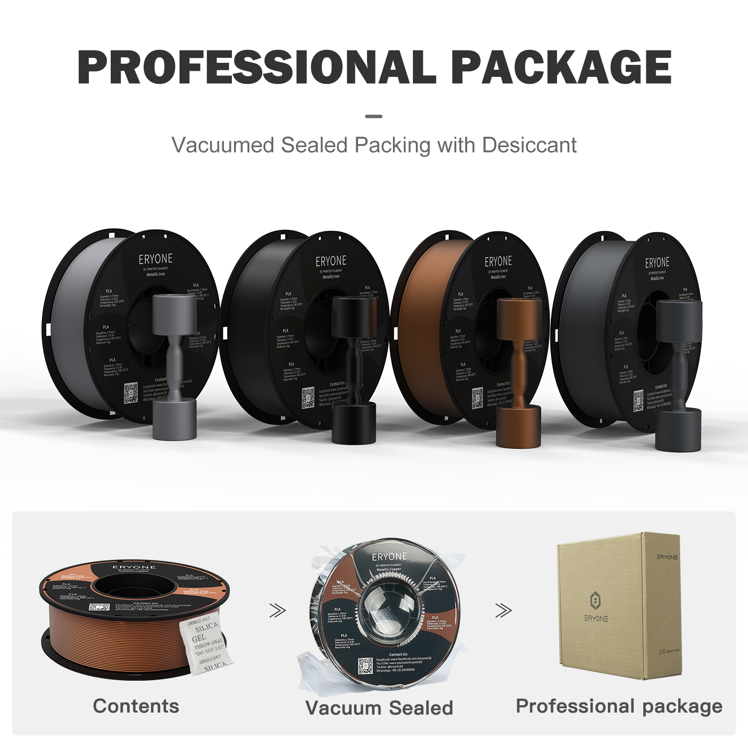 Eryone Metallic Copper PLA Filament - 1kg Spool