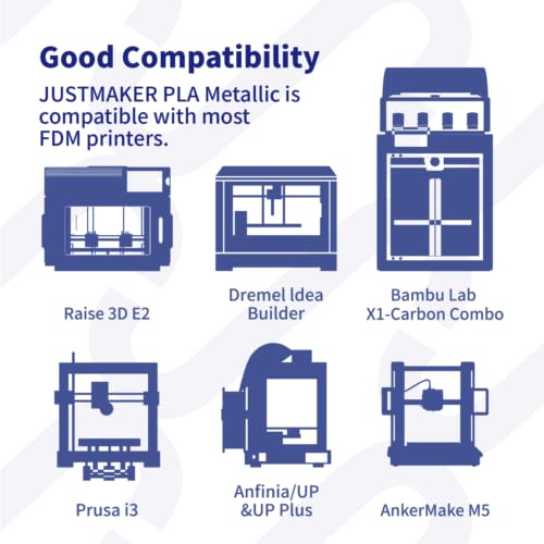 JUSTMAKER 1kg Metallic PLA 3D Printer Filament