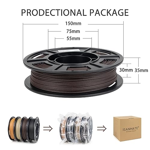 Wood-infused PLA Filament 4-pack, 1.75mm, 250g each